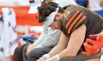  ?? Photograph: Jason Miller/Getty Images ?? Baker Mayfield has been largely ineffectiv­e over the first three games of the season.