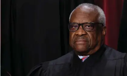  ?? Photograph: Olivier Douliery/AFP/Getty Images ?? Justice Clarence Thomas has faced a series of ethical questions about his relationsh­ip with the Republican mega-donor Harlan Crow.