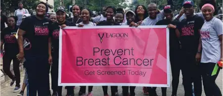  ??  ?? Cross section of participan­ts at the 2018 Lagoon Hospital Breast Cancer Awareness Walk, held in Lagos ...recently