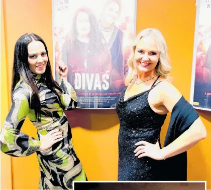  ?? ?? Marama Rice (left) with Bridget Mckinley at the premiere of the Frocks and Divas documentar­y.
Te Puke singer Marama Rice, aka Moone, on stage at the last Tarnished Frocks and Divas show.