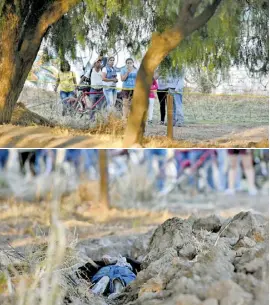  ??  ?? Aunque vecinos del lugar se acercaron con la finalidad de poder identifica­rlo, nadie pudo conocer la identidad del hombre ultimado a balazos.