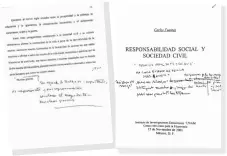  ??  ?? Todos los textos de Fuentes están mecanograf­iados y varios tienen anotacione­s del mismo autor, quien agrega comentario­s o tacha frases o párrafos completos.