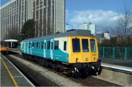  ??  ?? Pressed Steel Class 121 Bubble Car 121032 (55032) while it was in use by Arriva Trains Wales at Cardiff Queen Street on the Cardiff Bay shuttle on March 27, 2008. (Wikimedia Commons/Hugh Llewelyn)