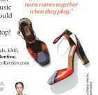  ??  ?? Heels, $300, Valentino, vestiairec­ollective.com