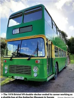  ?? Pictures: Manjula Cote ?? > The 1978 Bristol VR double-decker ended its career working as a shuttle bus at the Amberley Museum in Sussex