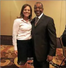 ?? SUBMITTED PHOTO ?? Delaware County Chamber of Commerce President McFarland and Chester Mayor Thaddeus Kirkland. Trish