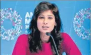  ?? BLOOMBERG ?? Gita Gopinath’s suggestion­s to the Centre also include bolstering bank balance sheets and making the insolvency resolution framework more effective.