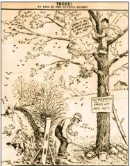  ?? (Arkansas Democrat-Gazette) ?? This unlucky boy will be late for school; cartoon published in the Nov. 4, 1920, Arkansas Democrat.