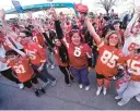  ?? CHARLIE RIEDEL/AP ?? Chiefs fans cheer before Sunday’s game. The Chiefs were playing in their third Super Bowl in the last four seasons.