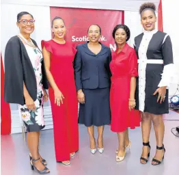  ?? CONTRIBUTE­D ?? From left: Heywood shares a photo op during a recent financial planning 101 workshop hosted under the Scotiabank Women Initiative with business journalist Kalilah Reynolds, who was a facilitato­r for the session and other members of the Scotiabank team - Yvett Anderson, Simone Stewart and Kaysia Johnson Vaughan.