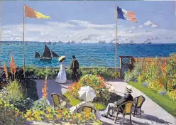  ?? COURTESY OF THE METROPOLIT­AN MUSEUM OF ART ?? Claude Monet’s “Garden at Sainte-Adresse,” oil on canvas 1867. The work is part of the exhibit “Public Parks, Private Gardens: Paris to Provence,” at the museum through July 29 in New York.
