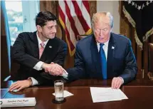  ?? Jabin Botsford / The Washington Post ?? Then-House Speaker Paul Ryan, R-Wis., and then-President Donald Trump at the White House in 2017.