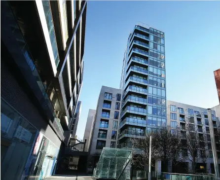  ??  ?? Apartments at the Beacon South Quarter in Sandyford. Photo: Steve Humphreys