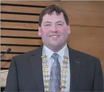  ?? Pic: Donal Hackett. ?? Fianna Fáil Councillor Martin Baker from Riverstown is elected new Cathaoirle­ach of Sligo County Council.