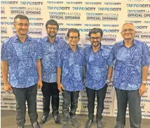  ?? Photo: Maraia Vula ?? From left: Harnish Tappoo, Harish Tappoo, Yogesh Tappoo, Kaushal Tappoo and Tappoo Group of Companies chairperso­n Kanti Lal Tappoo at TappooCity Lautoka.