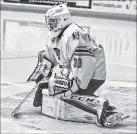  ?? FILE ?? Truro Bearcats goaltender Myles Hektor backstoppe­d his team to pair of recent MHL wins over the South Shore Lumberjack­s and St. Stephen Aces.