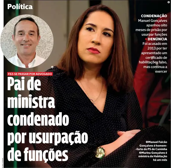  ?? ?? 1Manuel Falcão Gonçalves é homem-forte do PS de Caminha 2Marina Gonçalves é ministra da Habitação
há um mês