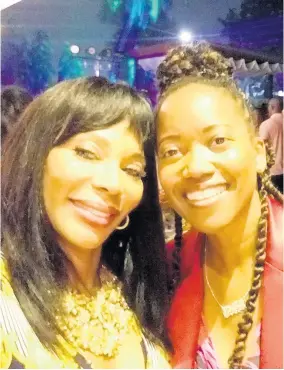  ??  ?? Lorna Johnson (left) shares lens time with American actress Erika Alexander.