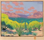  ??  ?? Gustave Baumann (1881-1971), Palo Verde and Ocotea, 1928. Color woodcut, ed. 20 of 120, 9½ x 11 in. Estimate: $3/5,000 SOLD: $40,950
