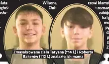  ?? ?? Zmasakrowa­ne ciała Tatyena († 14 l.) i Roberta Bakerów († 12 l.) znalazła ich mama