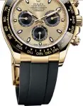  ??  ?? Among the shimmering new offerings at Kirk Jewelers is the Rolex Cosmograph Daytona in 18k yellow gold, (price on request).