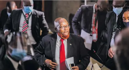  ?? ?? Former president Jacob Zuma at the Zondo Commission on 17 November 2020. Ismail Momoniat (below), the head of tax and financial sector policy at the Treasury, says Zuma’s presidency has taken SA to levels far lower than what they were in 1994. Photo: Sharon Seretlo/Gallo Images