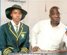  ?? ?? Moesha Munyongwa and the principal Mr Calvin Charlie