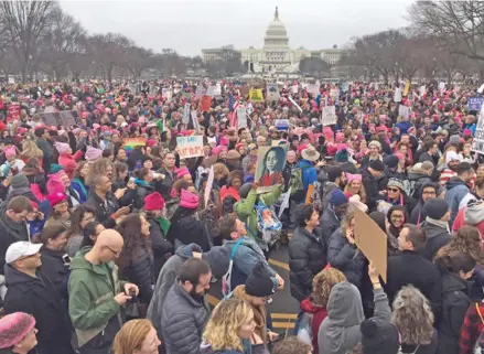  ??  ?? Crowd during the Women’s March in Washington after US President Donald’s Trump’s inaguratio­n on Saturday.