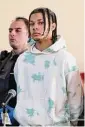  ?? Ned Gerard/Hearst Conn. Media ?? Jovanie Hall, 18, of Bridgeport, appears in Superior Court in Bridgeport. Hall was arraigned Monday for allegedly stabbing his 16-year-old brother at the Trumbull mall on Saturday.