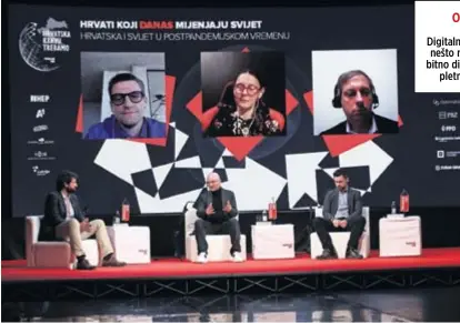  ??  ?? Na panelu Igor Rudan, Alan Sumina, Izabel Jelenić, Marin Soljačić, Danica Kragic Jensfelt, moderirao Boris Jokić