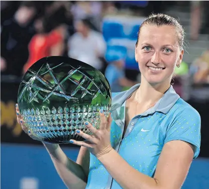  ??  ?? Petra Kvitova after winning the Sydney Internatio­nal.