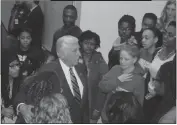  ?? STAFF PHOTOS BY JAMIE ANFENSON-COMEAU ?? Congressma­n Steny Hoyer speaks with students at Thomas Stone High School Tuesday.