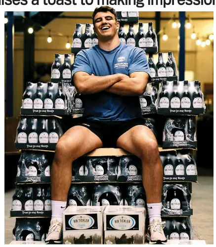  ??  ?? Thirst quencher: Skinner has produced a cider called Rib Tickler along with his Exeter Chiefs team-mates for charity