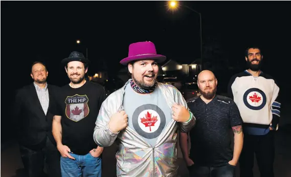  ?? TARA WALTON/THE CANADIAN PRESS ?? The Artificial­ly Hip — Simon McIntyre, left, Mat Bowman, William Bishop, Dave Guenard and Brad Rigby — donate part of their earnings to charity.