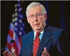  ?? Foto: Timothy D. Easley, dpa ?? Mitch Mcconnell, Senator aus Kentucky und Mehrheitsf­ührer im Senat, schließt nicht aus, dass er für Trumps Amtsentheb­ung stimmt.