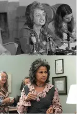  ??  ?? Top: Feminist author Betty Friedan had a TV debate with Phyllis. Above: Tracey Ullman plays Betty Friedan in the series.