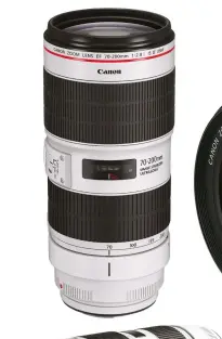  ??  ?? Left aboveFOCUS RINGSThe EF 70-200mm f2.8L IS III USM’s barrel is finished with deepfocusi­ng and zoom rings