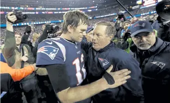  ?? David J. Phillip,The Associated Press ?? Tom Brady is an old hand at AFC Championsh­ip games, but Sunday will be his first NFC title game after playing 20 seasons for New England and coach Bill Belichick.