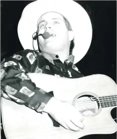  ??  ?? Left: Garth Brooks performs at the 1991 Big Valley Jamboree in Craven.