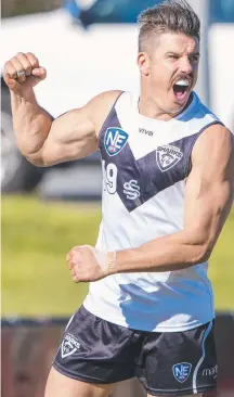  ?? Picture: NEAFL ?? Josh Baxter plays his 100th Sharks game tomorrow.