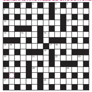  ?? ?? PLAY our accumulato­r game! Every day this week, solve the crossword to find the letter in the pink circle. On Friday, we’ll provide instructio­ns to submit your five-letter word for your chance to win a luxury Cross pen. UK residents aged 18+, excl NI. Terms apply. Entries cost 50p.