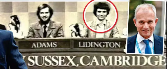  ??  ?? WINNER: David Lidington, circled and inset, captained the Sidney Sussex College team that won University Challenge in 1978