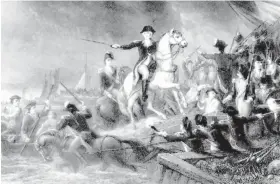  ?? SOURCE: LIBRARY OF CONGRESS ?? This illustrati­on shows Gen. George Washington escaping New York in 1776, a few weeks after a plot to assassinat­e him was disrupted.