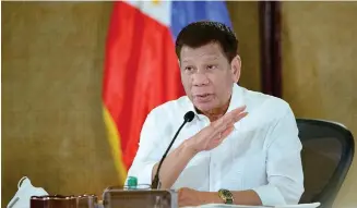  ?? ?? President Rodrigo Roa Duterte on January 4, 2022.