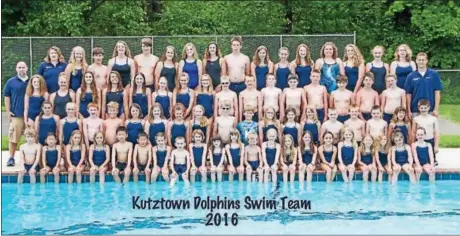  ?? SUBMITTED PHOTO ?? The 2016 Kutztown Dolphins swim team.