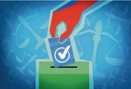  ?? Chronicle illustrati­on and Getty Images ?? California state Supreme Court and Court of Appeals justices are carefully vetted and monitored. Voters can and should feel confident retaining all of them in this election cycle. That makes the decisions around the 13 judges up for election a breeze.