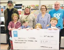  ?? 25_c48playpar­k01 ?? Collecting the Carradale Play Park cheque are: MorgonFait­h Baxter, 10, Christophe­r John Humphreys, seven, Elsie MacKinnon, six, Sandy MacKinnon, seven, Andrew Humphreys, Meg Field and Lesley Brown with Co-op manager Colin Middleton.