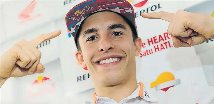  ?? FOTO: EFE ?? Marc Márquez, ayer en el hospitalit­y Repsol Honda en el circuito de Austin. El piloto de Cervera es el rey de este circuito: ha ganado las cinco carreras de MotoGP disputadas aquí, y siempre desde la pole