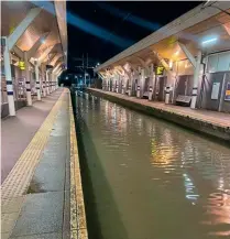  ?? NORTHERN NR ?? Above: Rotherham Central looking more like a canal than a railway on February 21.