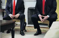  ??  ?? Helping hands . . . Talking to Israeli Prime Minister Benjamin Netanyahu during a meeting in the Oval Office at the White House in March 2019.